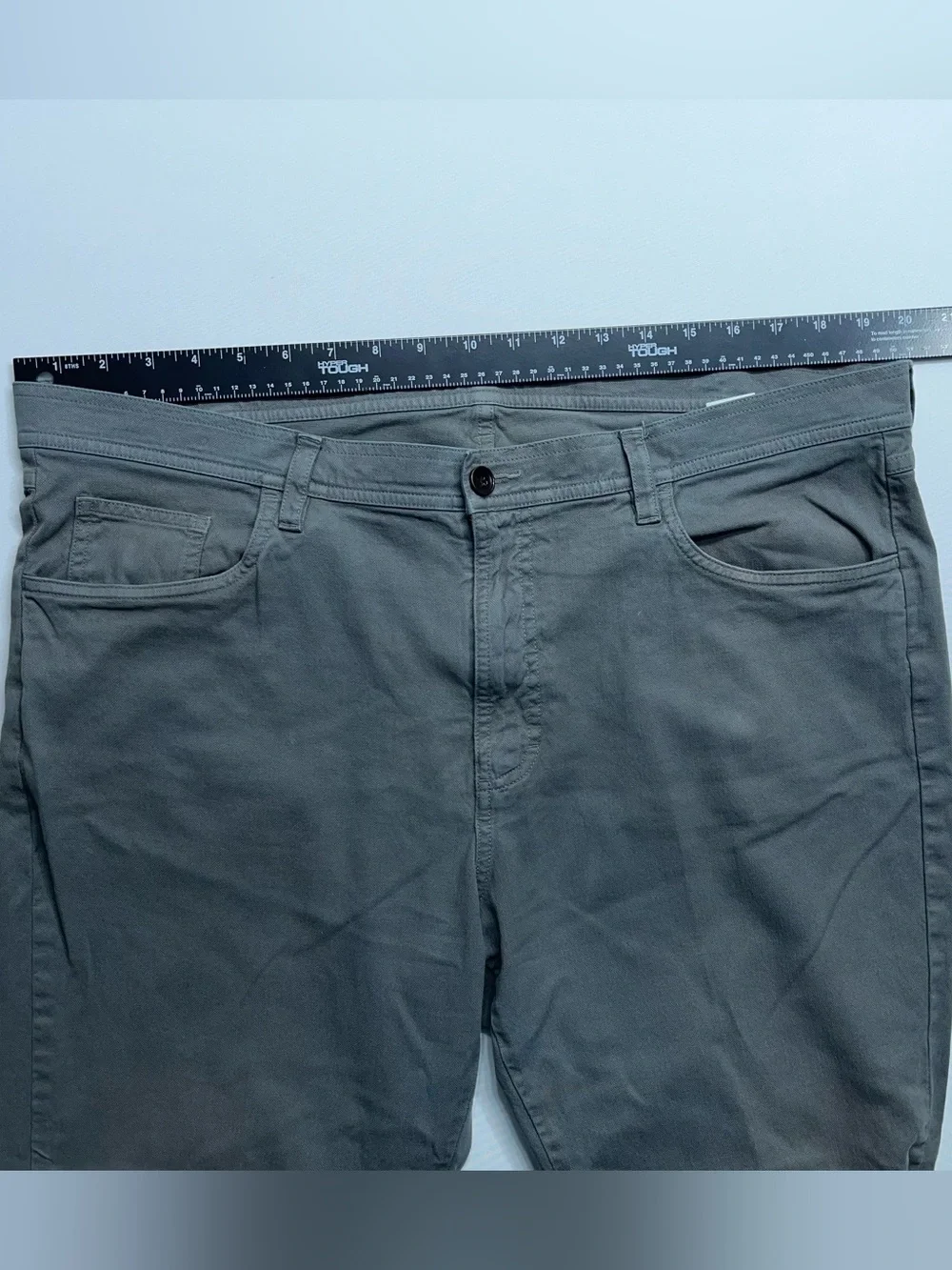 Onward Reserve 5 Pocket Pants Mens Size 38x32 Gray Stretch Preppy 27”Inseam READ